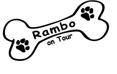 Hunde Aufkleber mit Namen on Tour Hundeknochen Pfoten Wunschname (61)
