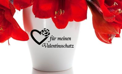 Blumentopf Aufkleber Vase Blumenstock Valentin Valentinstag und Liebe 132/9/1