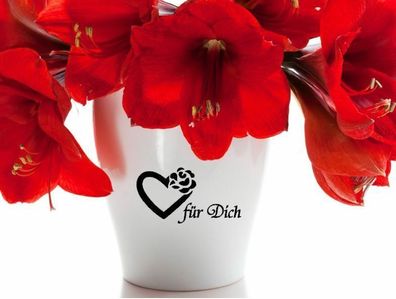 Blumentopf Aufkleber Vase Blumenstock Liebe Danke auch für Valentinstag 132/9/2