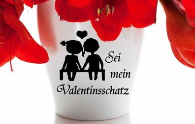Blumentopf Aufkleber Vase Blumenstock Valentin Valentinstag und Liebe 131/9/4