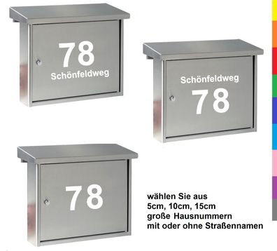 Hausnummern Aufkleber Adresse Mülltonnen Haustüre Briefkaste Postkasten (157/1)
