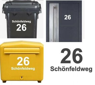 Hausnummer Aufkleber Strasse Hausnummern Mülltonne Briefkaste Postkasten (157/1)