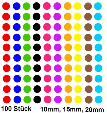 100 Stück Klebepunkte Aufkleber Punkt Kreise Folie Markierung Inventur 170/1