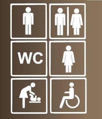 WC Toiletten Aufkleber Set für Büro Firmen Behinderten Gastronomie Geschäfte 76