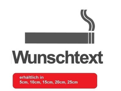 rauchen Aufkleber Raucher Aufkleber rauchen erlaubt mit Wunschtext 181/6