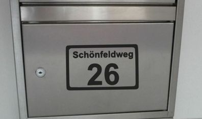 Hausnummern Aufkleber 15, 20, 25 cm Hausnummer Straßennamen Postkasten (137)