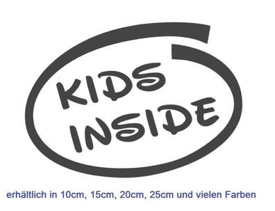 Kids Inside Aufkleber Autoaufkleber Kinderaufkleber Babyaufkleber Auto 209/1