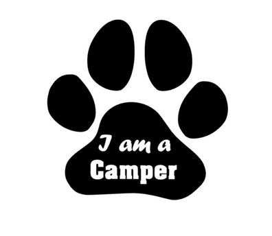 Pfoten Aufkleber mit Schriftzug, Hundepfoten Camping Auto Aufkleber 215