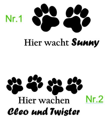 Hunde Aufkleber , Hunde Schriftzug Aufkleber, Hundepfoten Aufkleber 216