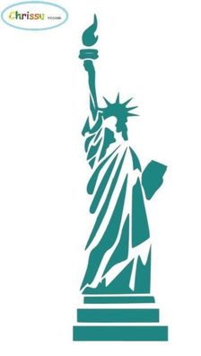 Freiheitsstatue Aufkleber Wandtattoo 80x24cm New York USA Sticker (218/2)