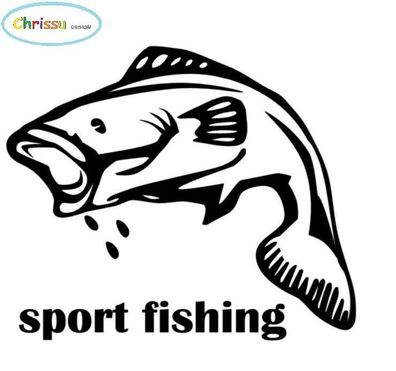 Fisch inkl. Schriftzug Aufkleber Angelsport, Sportangeln Aufkleber 232/2
