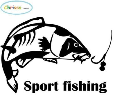 Fisch inkl. Schriftzug Aufkleber Angelsport, Sportangeln Aufkleber 232/5