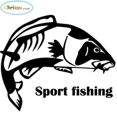 Fisch inkl. Schriftzug Aufkleber Angelsport, Sportangeln Aufkleber 232/6