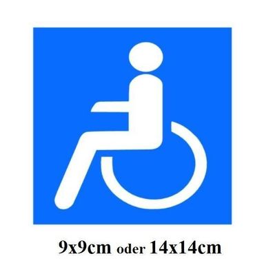 2 Stück Rollstuhl Aufkleber für Menschen mit Behinderung Sicherheit Sticker 76/6