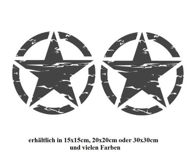 2 x US Stern Aufkleber Retro Autoaufkleber USA Army Military Sticker 91/23/1