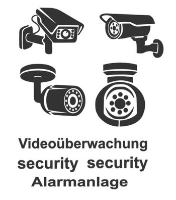 Sicherheit Aufkleber Set Kamera Video security Überwachung Alarmanlage Cam 245/1