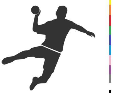 Handball Aufkleber für Auto oder Wandtattoo in 10cm, 15cm, 20cm, 25cm (255/1)