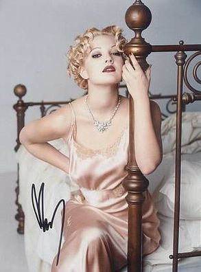 SEXY Original Autogramm DREW Barrymore auf Großfoto