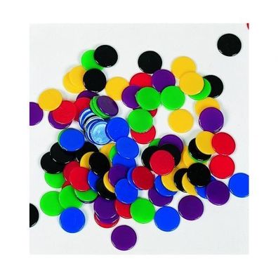 100 Spielchips in 6 Farben - 15 mm