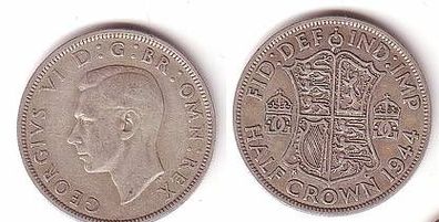 Half Crown Silber Münze Grossbritannien 1944