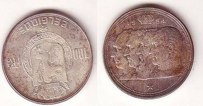 100 Franc Silber Münzen Belgien 1954