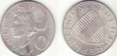 Österreich Austria 10 Schilling 1971 Silber 640 ‰ (4.80 g fine), wie neu
