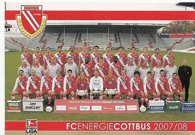 Mannschaftskarte Energie Cottbus 2007-08 TOP + A42220 OU