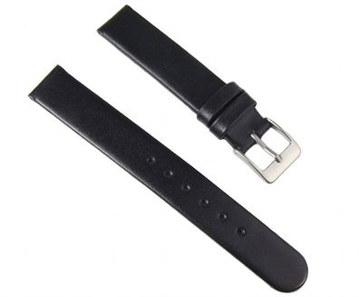 Eulit Ersatzband Uhrenarmband Leder Kalb-Waterproof schwarz 14mm