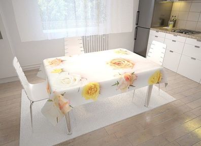 Foto-Tischdecke Blumen Rosen Tischwäsche mit Motiv Deko Fotodruck auf Maß