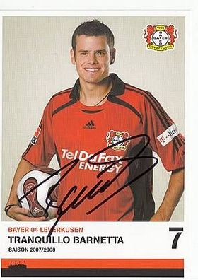Tranquillo Barnetta Bayer Leverkusen 2007-08 Autogrammkarte + A42521