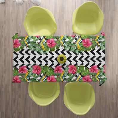 Foto-Tischdecke Hibiskus Tropen Tischwäsche mit Motiv Deko Fotodruck auf Maß