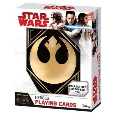 Star Wars Heroes Jedi Sammler Kartenspiel in Geprägte Metalldose Poker von Diesney