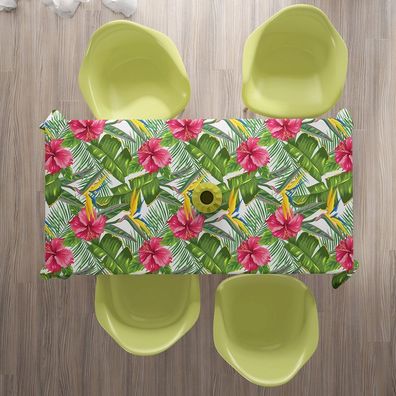 Foto-Tischdecke tropische Pflanzen Blume Tischwäsche mit Motiv Deko Fotodruck auf Maß