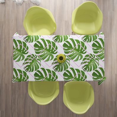 Foto-Tischdecke Palmenblätter Tropic Tischwäsche mit Motiv Deko Fotodruck auf Maß