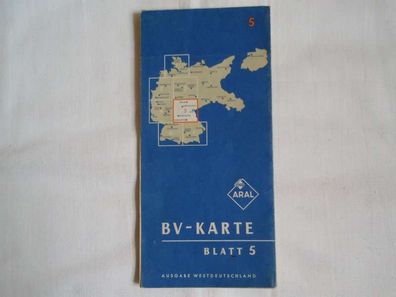 Karte Landkarte BV ARAL, Blatt 5, Motorrad Auto Oldtimer Erfurt - Nürnberg