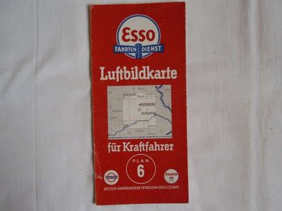 Karte Landkarte Esso Standard, Plan 6, Luftbildkarte, Motorrad Auto Oldtimer