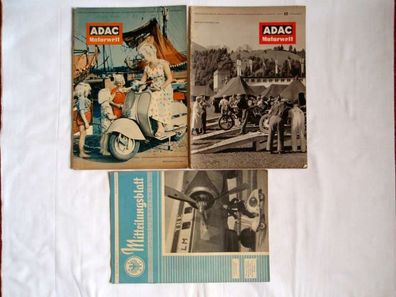 2 x ADAC Motorwelt Heft 7 + 10 1956 + Mitteilungsblatt Motorrad Auto Oldtimer