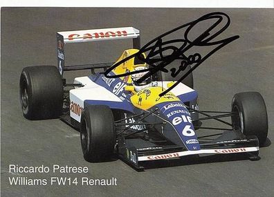 Riccardo Patrese Autogrammkarte Original Signiert Formel 1 + A42627