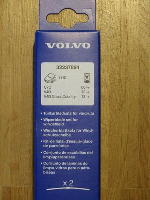 Original Volvo C70 ab 2006 Wischerblätter vorne Teilenummer: 32237894