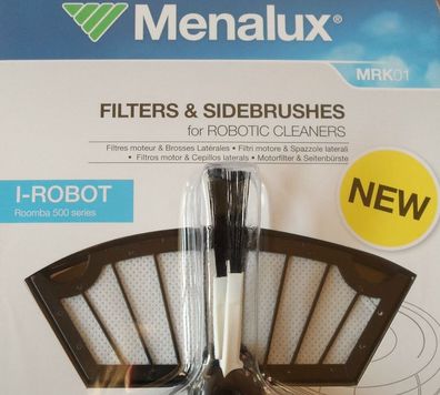 Menalux MRK01 - Seitenbürsten und Filter für iRobot Roomba 500er Serie (4A)