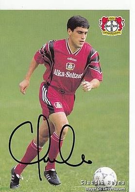 Claudio Reyna Bayer Leverkusen 1996-97 Autogrammkarte + A43053