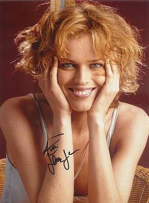 Original Autogramm EVA Herzigova auf Großfoto