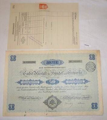 Aktie 40 Schilling Österreich Credit Anstalt für Handel und Gewerbe 1926