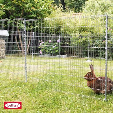 bellissa Teich-Schutz-Zaun Set verzinkt Kleintiergehege 710 x 80 cm Welpen Hund