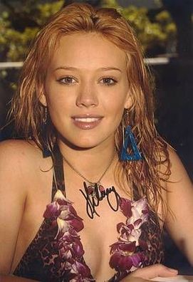 SEXY Original Autogramm HILARY DUFF auf Großfoto