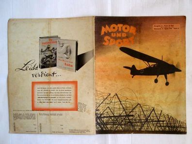 Motor und Sport , Heft 15 / 1940 , Oldtimer Auto Motorrad Panzer Militär