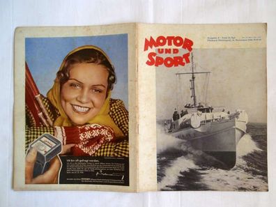 Motor und Sport , Heft 45 / 1940, Oldtimer Auto Motorrad Flugzeug Panzer Militär