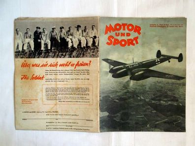 Motor und Sport , Heft 2 / 1941, Oldtimer Auto Motorrad Flugzeug Panzer Militär