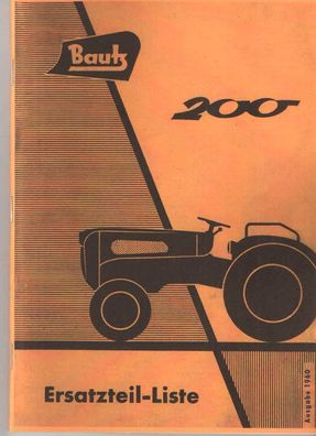 Ersatzteilliste Bautz Type 200, Trecker, Traktor, Landtechnik, Oldtimer, Klassiker