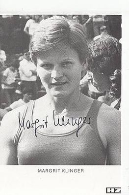 Margit Klinger Autogrammkarte 80er Jahre Original Signiert Leichtathletik + A43814